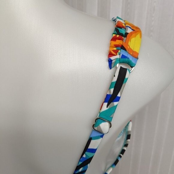 Croft & Barrow One-Piece Women Swimsuit US 14 Lined Ruched Floral Vibrant - Picture 5 of 10